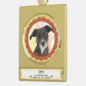 Custom Pet Memorial Ornament - Sympathy Gift ゴールドプレートバナーオーナメント (左)