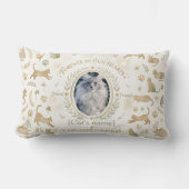 Custom Pet Memorial Photo and Name Throw Pillow ランバークッション (正面)