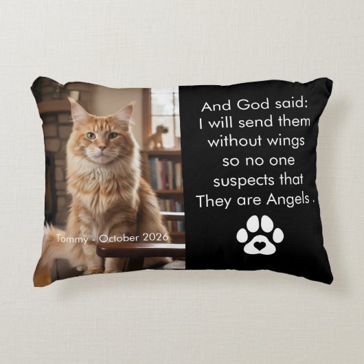 Custom Pet Memorial Photo Pillow  アクセントクッション (正面)
