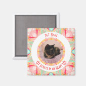Custom Pet Memorial Red Pink Photo Quotes マグネット (正面/裏面)