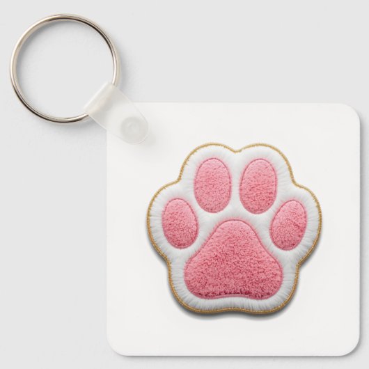Custom Pet Mom Keychain | Heart Shaped Paw Prints キーホルダー (正面)
