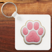 Custom Pet Mom Keychain | Heart Shaped Paw Prints キーホルダー (正面)