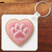 Custom Pet Mom Keychain | Heart Shaped Paw Prints キーホルダー (裏面)