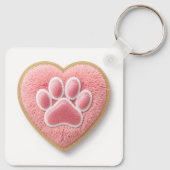 Custom Pet Mom Keychain | Heart Shaped Paw Prints キーホルダー (裏面)