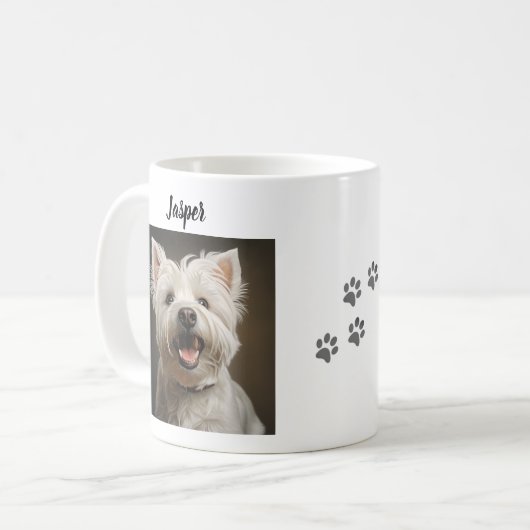 Custom Pet Mug Using Your Photo & Name コーヒーマグカップ (正面左)