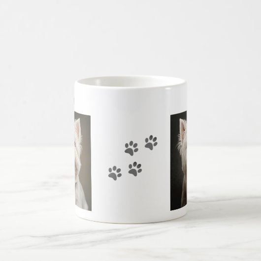 Custom Pet Mug Using Your Photo & Name コーヒーマグカップ (中央)