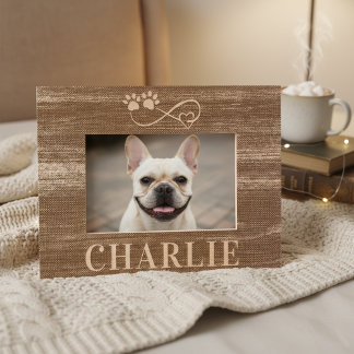 Custom Pet Name and Photo Wooden Frame レーザー彫刻フレーム