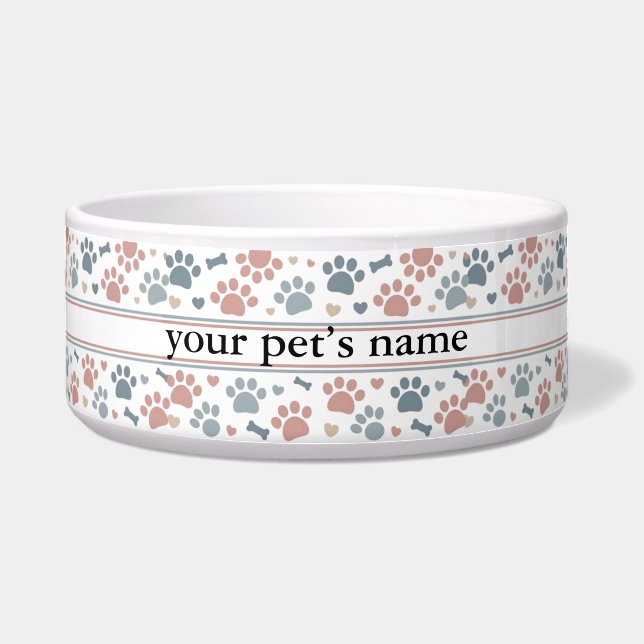 Custom Pet Name Bowl | Dog or Cat Food Dish ボウル (正面)