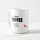 Custom Pet Name Coffee Mug | Powered by Coffee and コーヒーマグカップ (正面左)