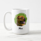 Custom Pet Name & Photo Back & Front コーヒーマグカップ (左)