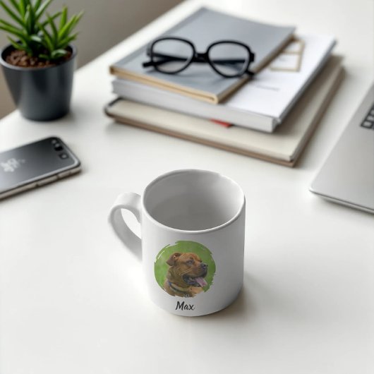 Custom Pet Name & Photo Back & Front コーヒーマグカップ