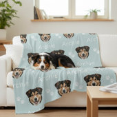 Custom Pet Name Photo Dog  フリースブランケット