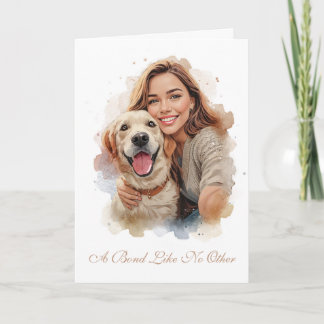Custom Pet & Owner Greeting Card カード