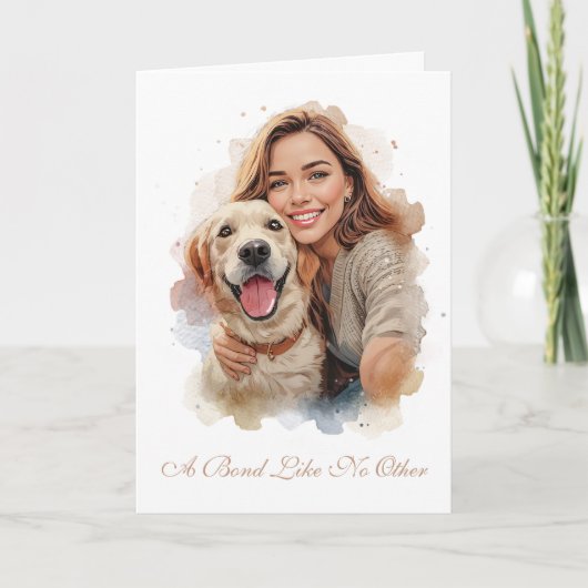 Custom Pet & Owner Greeting Card カード (正面)