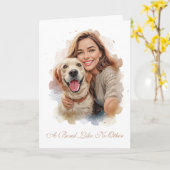 Custom Pet & Owner Greeting Card カード (黄色い花)