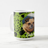 Custom Pet Parent Mug with Green & Black Plant コーヒーマグカップ (正面左)