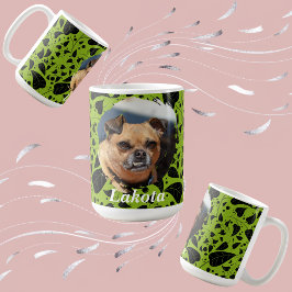 Custom Pet Parent Mug with Green & Black Plant  コーヒーマグカップ