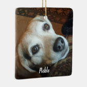 Custom Pet Photo and Name 2 sided Christmas セラミックオーナメント (右)