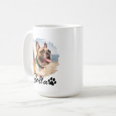 Custom Pet Photo and Name Typography コーヒーマグカップ (正面左)
