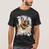 Custom Pet Photo and Name Typography Tシャツ (正面)
