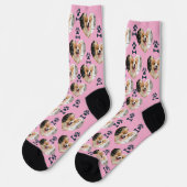 Custom Pet Photo and  Paw Prints Socks ソックス (左)