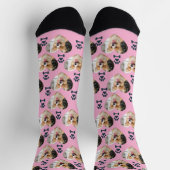 Custom Pet Photo and  Paw Prints Socks ソックス (上部)