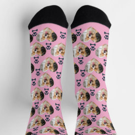 Custom Pet Photo and  Paw Prints Socks ソックス
