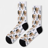 Custom Pet Photo and  Paw Prints Socks ソックス (左)