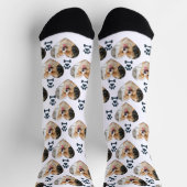 Custom Pet Photo and  Paw Prints Socks ソックス (上部)