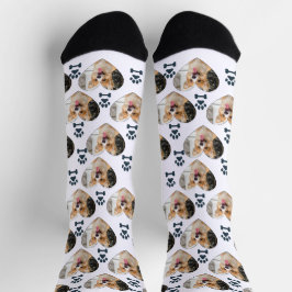 Custom Pet Photo and  Paw Prints Socks ソックス