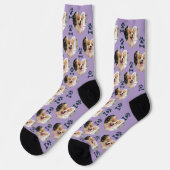 Custom Pet Photo and  Paw Prints Socks ソックス (左)