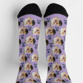 Custom Pet Photo and  Paw Prints Socks ソックス (上部)