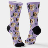 Custom Pet Photo and  Paw Prints Socks ソックス (傾斜あり)
