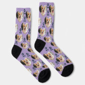 Custom Pet Photo and  Paw Prints Socks ソックス (右)