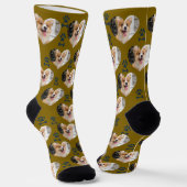 Custom Pet Photo and  Paw Prints Socks ソックス (傾斜あり)