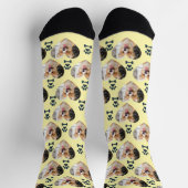 Custom Pet Photo and Paw Prints Socks ソックス (上部)