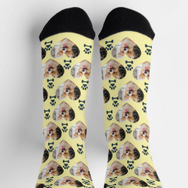 Custom Pet Photo and  Paw Prints Socks ソックス