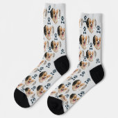 Custom Pet Photo and  Paw Prints Socks ソックス (左)