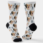 Custom Pet Photo and  Paw Prints Socks ソックス (傾斜あり)