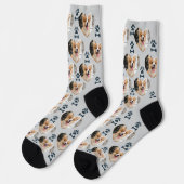 Custom Pet Photo and  Paw Prints Socks ソックス (左)