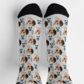 Custom Pet Photo and Paw Prints Socks ソックス (上部)