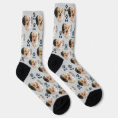 Custom Pet Photo and  Paw Prints Socks ソックス (右)