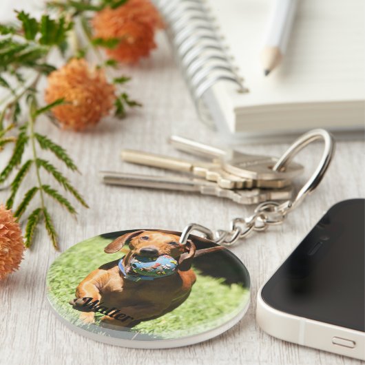 Custom Pet Photo and Text   キーホルダー (正面右)