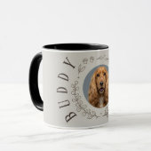 Custom Pet Photo Art Gold Elegant Frame Coffee Mug マグカップ (正面左)