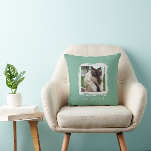 Custom Pet Photo Brushstroke Pillow | Home Décor クッション (椅子)