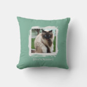 Custom Pet Photo Brushstroke Pillow | Home Décor クッション (正面)