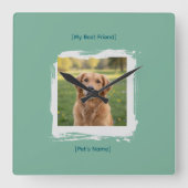 Custom Pet Photo Brushstroke Wall Clock スクエア壁時計 (正面)