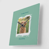 Custom Pet Photo Brushstroke Wall Clock スクエア壁時計 (傾斜)