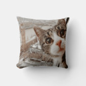 Custom Pet Photo Cat Peeking with London Big  クッション (正面)