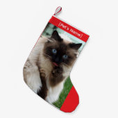 Custom Pet Photo Christmas Stocking スモールクリスマスストッキング (正面 (吊り時))
